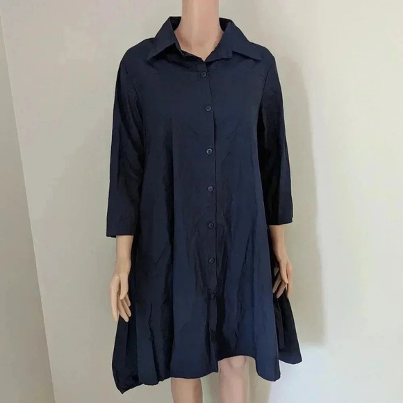 Athena Marie A line Cotton‎ Shirt Dress Size M - Picture 1 of 6
